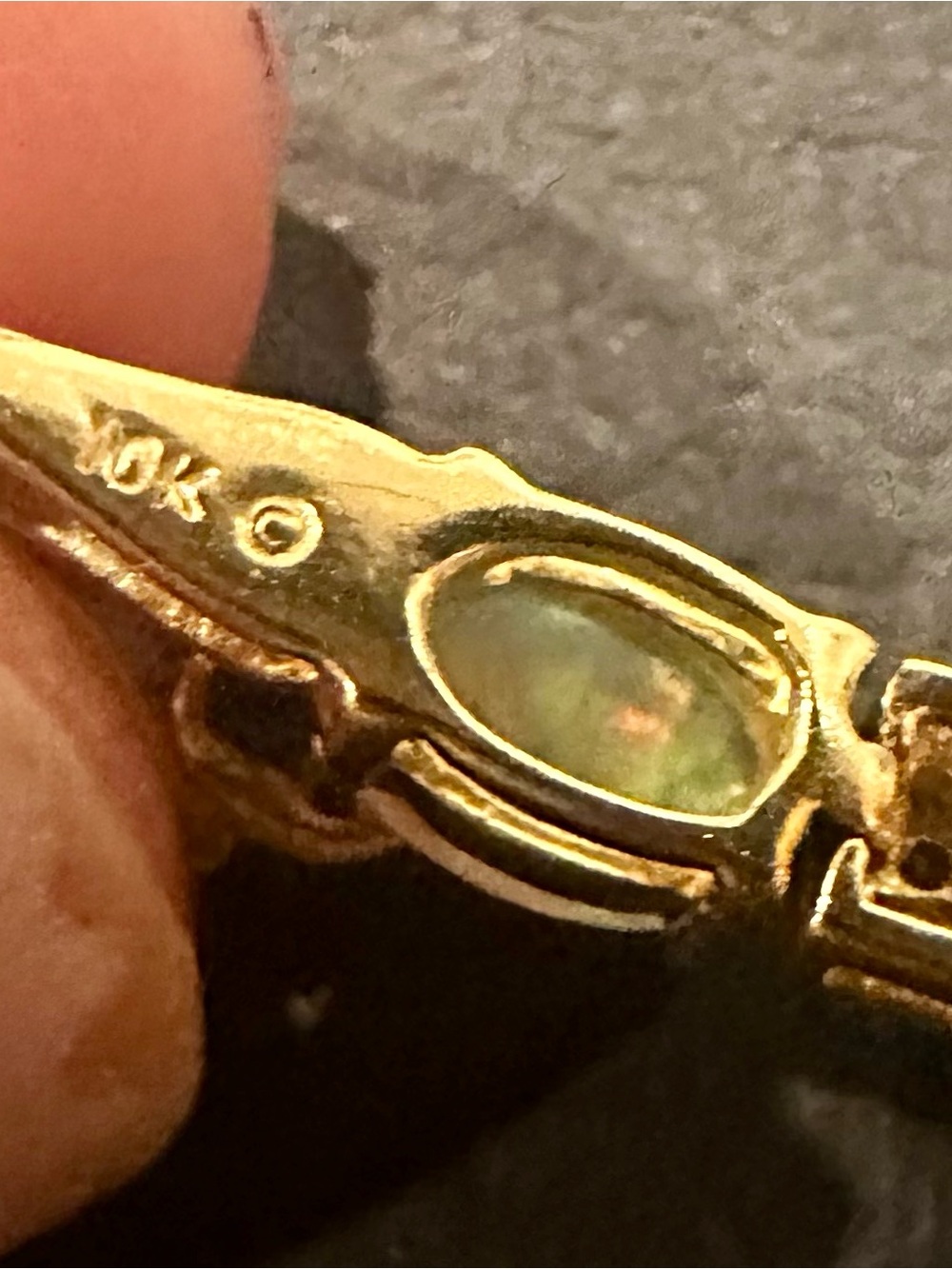 10K Solid Gold Diamond Tennis Bracelet w Natural Opal Solid 10K gold bracelet - Picture 8 of 10